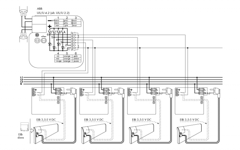 Slave termostats (vadāmais modulis) GLAMOX heating TPA/TLO EIB Slave